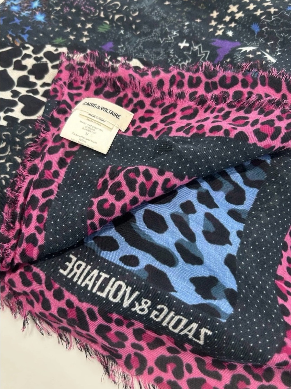 Luxury Zadig & Voltaire Scarf Leopard Print made in Italy